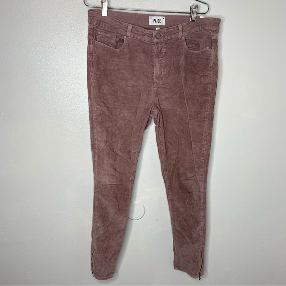 PAIGE Pants - Paige Hoxton High-Rise Skinny Jeans in Faded Mauve Size 32